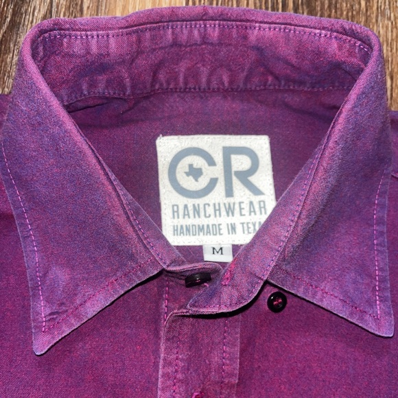 CR RANCHWEAR Mens Deep Purple Long Sleeve Button Down - Picture 3 of 3